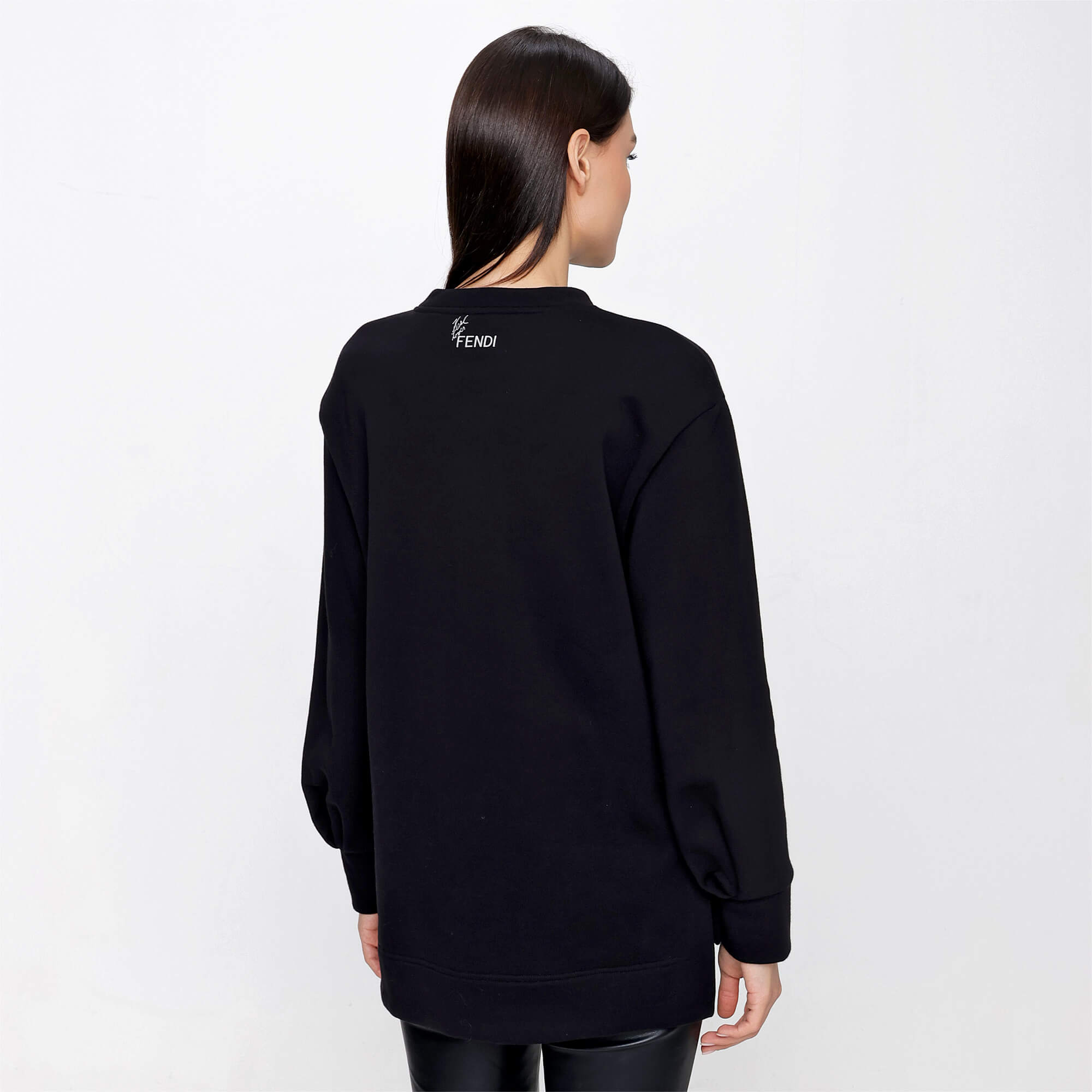 Fendi - Black Cotton Blend Spiked Karlito Sweatshirt